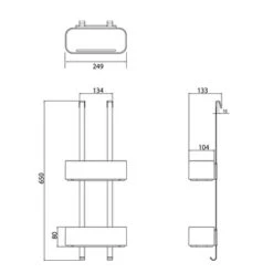 Tiger Doucherek Ophangbaar 2-store 25cm Zwart -Badkamer Winkel 123 3033