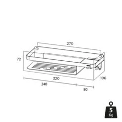 Tiger Douchemand Met Haak Caddy Chroom -Badkamer Winkel 123 3054