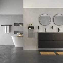 Tiger Wandrek/douchemand 2-store 25cm Zwart -Badkamer Winkel 123 3094