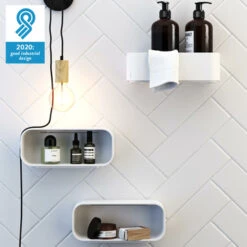 Tiger Wandrek/douchemand 2-store 25cm Wit -Badkamer Winkel 123 3118