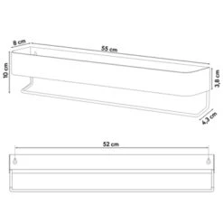 Sealskin Brix Wandrek Met Handdoekrek 55 Cm Wit -Badkamer Winkel 123 3291