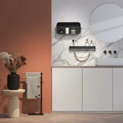 Sealskin Brix Wandrek Met Handdoekrek 55 Cm Zwart 26 Sealskin Brix Wandrek Met Handdoekrek 55 Cm Zwart -Badkamer Winkel 123 3328