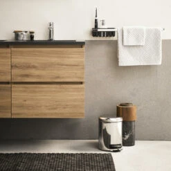 Sealskin Badmat Woodblock 52x90cm Zwart -Badkamer Winkel 123 3402