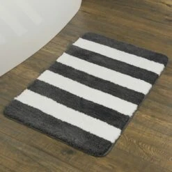 Sealskin Badmat Linje Grijs Met Wit 90x60 Cm -Badkamer Winkel 123 3569