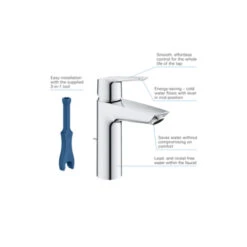 Grohe Wastafelkraan Start M-size Met Waste Quickfix Chroom -Badkamer Winkel 123 384