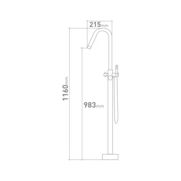 Van Marcke Vrijstaande Badkraan Malta Chroom 4 Van Marcke Vrijstaande Badkraan Malta Chroom - Afbeelding 2