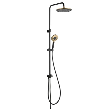 Tiger Regendoucheset Akcent Zwart Messing 3 Tiger Regendoucheset Akcent Zwart Messing