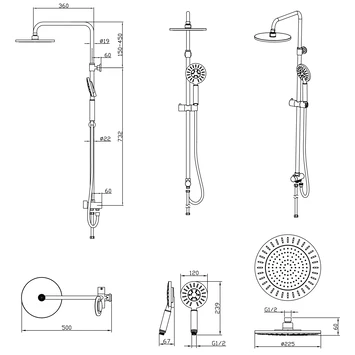 Tiger Regendoucheset Akcent Zwart Messing 10 Tiger Regendoucheset Akcent Zwart Messing - Afbeelding 8
