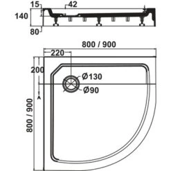 Sealskin Douchebak Fusion Kwartrond Opbouw 90x90x14 Cm Wit 5 Sealskin Douchebak Fusion Kwartrond Opbouw 90x90x14 Cm Wit -Badkamer Winkel 123 4508