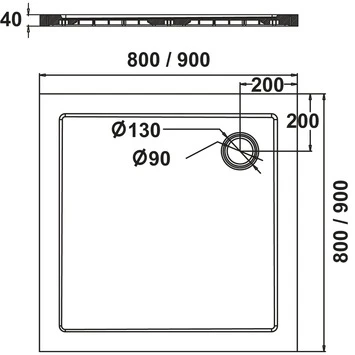 Sealskin Douchebak Fusion Vierkant Inbouw 80x80x4 Cm 4 Sealskin Douchebak Fusion Vierkant Inbouw 80x80x4 Cm - Afbeelding 2