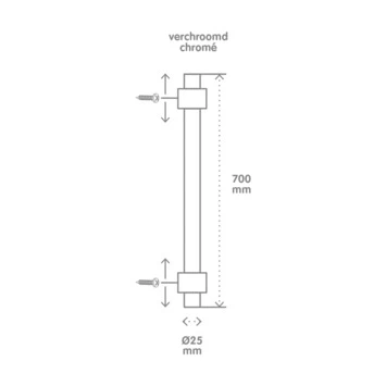 Van Marcke Glijstang Keros Chroom 70 Cm 4 Van Marcke Glijstang Keros Chroom 70 Cm - Afbeelding 2