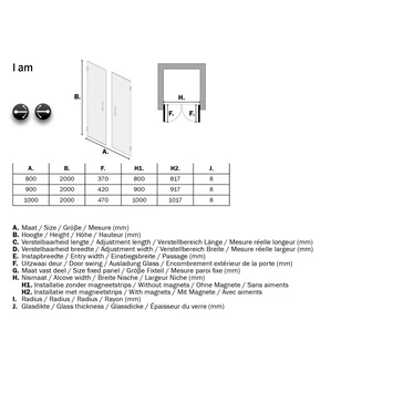 Sealskin Pendeldeur Voor Nis I AM 90x200 Cm Zwart 8 Sealskin Pendeldeur Voor Nis I AM 90x200 Cm Zwart - Afbeelding 6