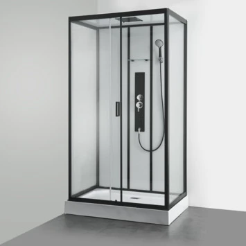 Allibert Douchecabine Uyuni Hoekmodel 80x120cm Zwart 3 Allibert Douchecabine Uyuni Hoekmodel 80x120cm Zwart