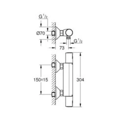 Grohe Thermostatische Douchekraan Precision Start Chroom 15 Cm -Badkamer Winkel 123 486