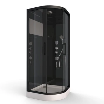 Aurlane Douchecabine Met Schuifdeur Black Mirror 2 Kwartrond Zwart 90x90 Cm 3 Aurlane Douchecabine Met Schuifdeur Black Mirror 2 Kwartrond Zwart 90x90 Cm