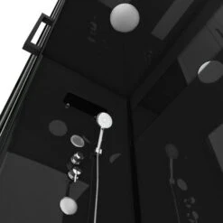 Aurlane Douchecabine Met Schuifdeur Black Mirror 2 Rechthoek Zwart 80x110 Cm -Badkamer Winkel 123 4893