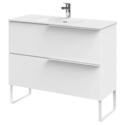 Tiger Badmeubelset Pocket 100 Cm Met 2 Lades Wit Incl. Looppoten