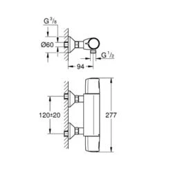 Grohe Thermostatische Douchekraan Precision Trend New Chroom 12 Cm -Badkamer Winkel 123 491