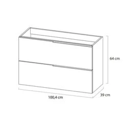 Tiger Badmeubelset Pocket 100 Cm Met 2 Lades Wit Incl. Looppoten -Badkamer Winkel 123 51