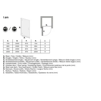 Sealskin Swingdeur Voor Nis I AM 200x80 Cm RVS 4 Sealskin Swingdeur Voor Nis I AM 200x80 Cm RVS - Afbeelding 2