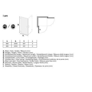 Sealskin Swingdeur Voor Hoekinstap I AM 200x90 Cm RVS 8 Sealskin Swingdeur Voor Hoekinstap I AM 200x90 Cm RVS - Afbeelding 6
