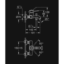 GROHE Badkraan Start Classic Met Hendel Chroom 15 Cm 12 GROHE Badkraan Start Classic Met Hendel Chroom 15 Cm -Badkamer Winkel 123 519