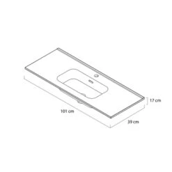 Tiger Badmeubelset Pocket 100 Cm Met 2 Lades Wit Incl. Looppoten -Badkamer Winkel 123 52