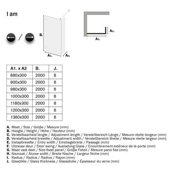 Sealskin Inloopdouche I AM A1 100x200 Cm Zwart 7 Sealskin Inloopdouche I AM A1 100x200 Cm Zwart - Afbeelding 5