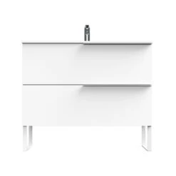 Tiger Badmeubelset Pocket 100 Cm Met 2 Lades Wit Incl. Looppoten -Badkamer Winkel 123 54