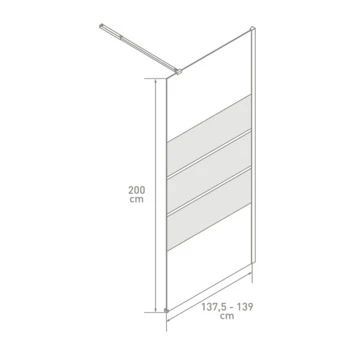Van Marcke Micha Vaste Douchewand Met Muurprofiel 8mm Easy-clean 140x200 4 Van Marcke Micha Vaste Douchewand Met Muurprofiel 8mm Easy-clean 140x200 - Afbeelding 2