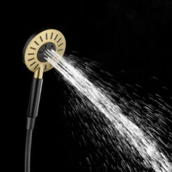 Tiger Regendoucheset Akcent Zwart/messing Incl Kraan En Handdouche Met 3 Straalstanden -Badkamer Winkel 123 5509