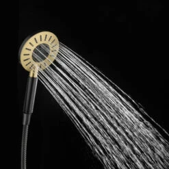 Tiger Regendoucheset Akcent Zwart/messing Incl Kraan En Handdouche Met 3 Straalstanden -Badkamer Winkel 123 5510