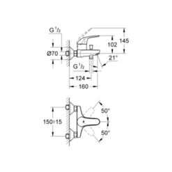GROHE Badkraan Swift Met Hendel Chroom 15 Cm 9 GROHE Badkraan Swift Met Hendel Chroom 15 Cm -Badkamer Winkel 123 555