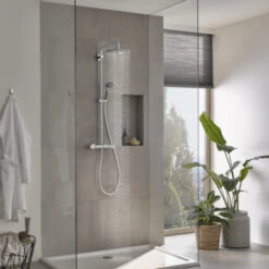 Grohe Douchesysteem Vitalio Joy 260 Cooltouch Met Thermostaatkraan Quickfix Chroom -Badkamer Winkel 123 5589