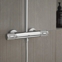 Grohe Douchesysteem Vitalio Joy 260 Cooltouch Met Thermostaatkraan Quickfix Chroom -Badkamer Winkel 123 5592