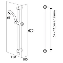 Tiger Doucheset Splash Como Met Glijstang Chroom -Badkamer Winkel 123 5633