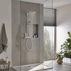 Grohe Douchesysteem Vitalio Joy 310 Cooltouch Met Thermostaatkraan QuickFix Chroom -Badkamer Winkel 123 5680