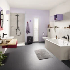 Grohe Douchesysteem Vitalio Start 250 Rond Met Thermostaatkraan QuickFix Mat Zwart 20 Grohe Douchesysteem Vitalio Start 250 Rond Met Thermostaatkraan QuickFix Mat Zwart -Badkamer Winkel 123 5691