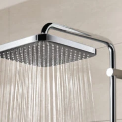 Grohe Douchesysteem Vitalio Start 250 Vierkant Met Thermostaatkraan QuickFix Chroom -Badkamer Winkel 123 5753