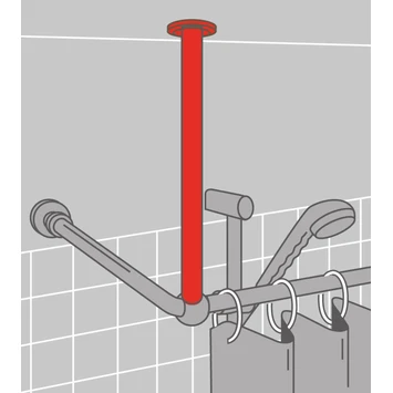 Sealskin Plafondsteun Seallux Voor Douchegordijnstang Chroom 60 Cm 6 Sealskin Plafondsteun Seallux Voor Douchegordijnstang Chroom 60 Cm - Afbeelding 4