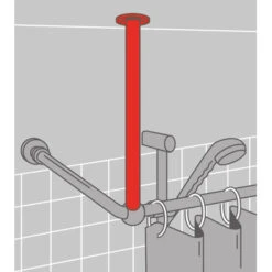 Sealskin Plafondsteun Seallux Voor Douchegordijnstang Wit 60 Cm -Badkamer Winkel 123 5993