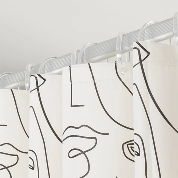 Sealskin Douchegordijn Mind 180x200cm Zwart/wit 11 Sealskin Douchegordijn Mind 180x200cm Zwart/wit - Afbeelding 9