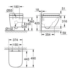 Grohe Wandcloset Ceramic Compact Verkort -Badkamer Winkel 123 604