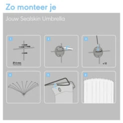 Sealskin Douchegordijnstang Umbrella Aluminium -Badkamer Winkel 123 6228