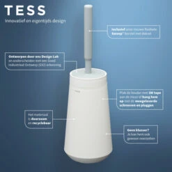 Tiger Toiletborstelhouder TESS Met Swoop Borstel Flexibel Wit/ Lichtgrijs -Badkamer Winkel 123 6448