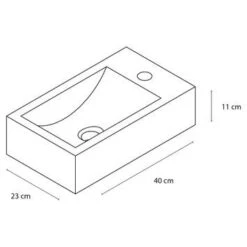 Differnz Fonteinset Cheops Grijs Natuursteen 40x23x11 Cm -Badkamer Winkel 123 6481