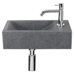 Differnz Fonteinset Cheops Grijs Natuursteen 40x23x11 Cm -Badkamer Winkel 123 6482