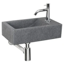 Differnz Fonteinset Cheops Grijs Natuursteen 40x23x11 Cm -Badkamer Winkel 123 6484