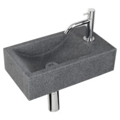 Differnz Fonteinset Cheops Grijs Natuursteen 40x23x11 Cm -Badkamer Winkel 123 6485