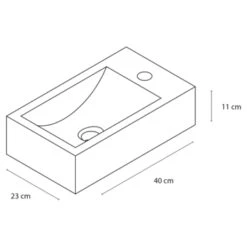 Differnz Fonteinset Cheops Grijs Natuursteen 40x23x11 Cm -Badkamer Winkel 123 6486